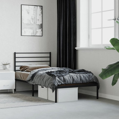 Berkfield Metal Bed Frame With Headboard Black 75X190 Cm 2Ft6 Small Single - image 1