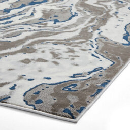 Grey Navy Abstract Modern Easy To Clean Rug For Dining Room-160Cm X 220Cm - thumbnail 5