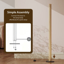 Costway Bamboo Floor Lamp Dimmable Led Corner Lamp With Foot Switch - thumbnail 9