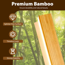Costway Bamboo Floor Lamp Dimmable Led Corner Lamp With Foot Switch - thumbnail 8