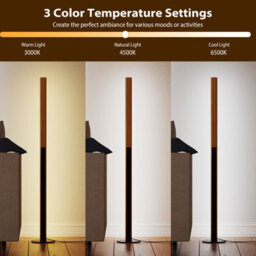 Costway Bamboo Floor Lamp Dimmable Led Corner Lamp With Foot Switch - thumbnail 5