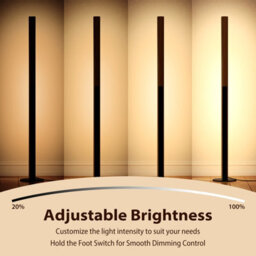 Costway Bamboo Floor Lamp Dimmable Led Corner Lamp With Foot Switch - thumbnail 6
