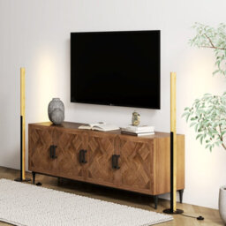 Costway Bamboo Floor Lamp Dimmable Led Corner Lamp With Foot Switch - thumbnail 4