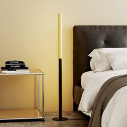 Costway Bamboo Floor Lamp Dimmable Led Corner Lamp With Foot Switch