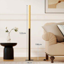 Costway Bamboo Floor Lamp Dimmable Led Corner Lamp With Foot Switch - thumbnail 3