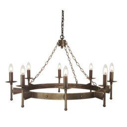 Elegant 8 Bulb Old Bronze Chandelier Pendant Light With Led E14 60W Bulbs