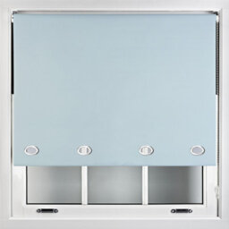 Furnished Made To Measure Blackout Roller Blinds With Big Round Eyelets - Duck Egg Blue Blind (W)150Cm (L)210Cm - thumbnail 1