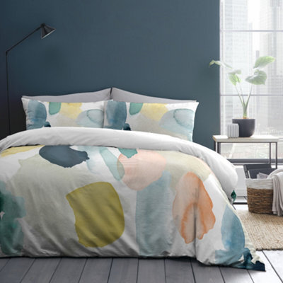 Appletree Solice 100% Cotton Digital Print Multicoloured Duvet Cover Set - image 1