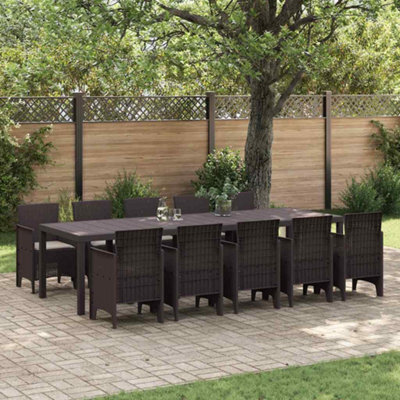 Berkfield Garden Dining Set 11 Pcs Brown And Taupe Poly Rattan - image 1