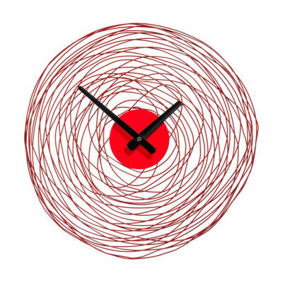Orsina Red Swirl Metal And Plastic Wall Clock - image 1