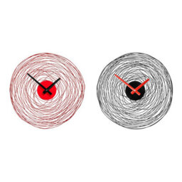 Orsina Red Swirl Metal And Plastic Wall Clock - thumbnail 2