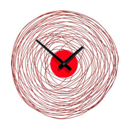 Orsina Red Swirl Metal And Plastic Wall Clock - thumbnail 1