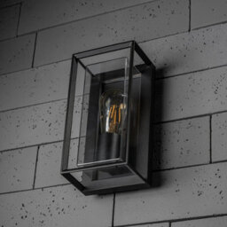 CGC Lighting Cgc Floriana Black Outdoor Wall Light Clear Diffuser E27 Standard Screw Ip54 - thumbnail 3