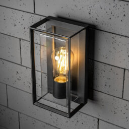 CGC Lighting Cgc Floriana Black Outdoor Wall Light Clear Diffuser E27 Standard Screw Ip54 - thumbnail 2
