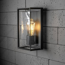 CGC Lighting Cgc Floriana Black Outdoor Wall Light Clear Diffuser E27 Standard Screw Ip54 - thumbnail 1