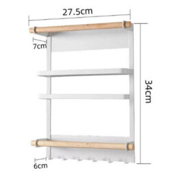 Magnetic Kitchen Rack With Shelf And 6 Hooks For Fridge - thumbnail 3