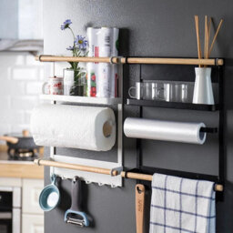 Magnetic Kitchen Rack With Shelf And 6 Hooks For Fridge - thumbnail 7