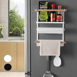 Magnetic Kitchen Rack With Shelf And 6 Hooks For Fridge - thumbnail 6