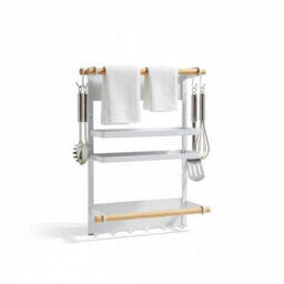 Magnetic Kitchen Rack With Shelf And 6 Hooks For Fridge - thumbnail 5
