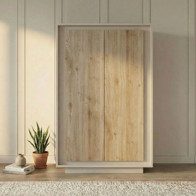 FurniComp LTD Furnicomp Berlin 2 Door 106Cm Cashmere And Cadiz Oak Highboard/tall Sideboard - image 1
