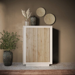 FurniComp LTD Furnicomp Berlin 2 Door 106Cm Cashmere And Cadiz Oak Highboard/tall Sideboard - thumbnail 4