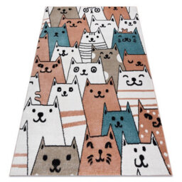 RugsX Carpet Fun Gatti For Children, Cats, Animals Pink 200X290 Cm - thumbnail 1