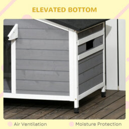 Pawhut Wooden Dog Kennel For Outside 109L X 79W X 72H Cm, Grey - thumbnail 8
