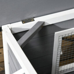 Pawhut Wooden Dog Kennel For Outside 109L X 79W X 72H Cm, Grey - thumbnail 9