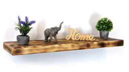 "Moderix Wooden Reclaimed Floating Shelf 7"" 170mm - Colour Burnt - Length 170Cm"