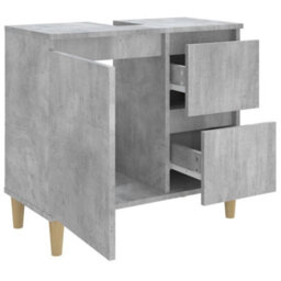 Berkfield Bathroom Cabinet Concrete Grey 65X33X60 Cm Engineered Wood - thumbnail 6
