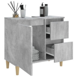 Berkfield Bathroom Cabinet Concrete Grey 65X33X60 Cm Engineered Wood - thumbnail 4