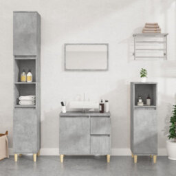 Berkfield Bathroom Cabinet Concrete Grey 65X33X60 Cm Engineered Wood - thumbnail 1