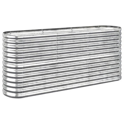 Berkfield Durable Garden Planter Powder-Coated Steel 152X40X68 Cm Silver - image 1