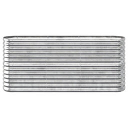 Berkfield Durable Garden Planter Powder-Coated Steel 152X40X68 Cm Silver - thumbnail 3