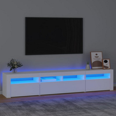 Berkfield Tv Cabinet With Led Lights White 210X35X40 Cm - image 1