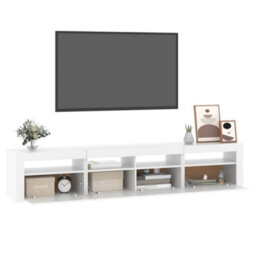Berkfield Tv Cabinet With Led Lights White 210X35X40 Cm - thumbnail 6