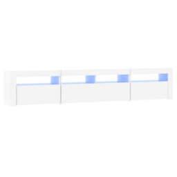 Berkfield Tv Cabinet With Led Lights White 210X35X40 Cm - thumbnail 2