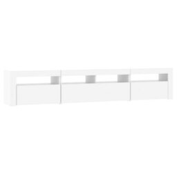 Berkfield Tv Cabinet With Led Lights White 210X35X40 Cm - thumbnail 7