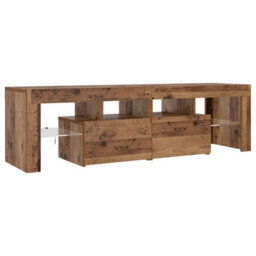 Walplus Tv Cabinet With Led Lights Old Wood 140X36.5X40 Cm Engineered Wood - thumbnail 6