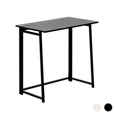 Harbour Housewares Wooden Folding Desk - Black - Pc Computer Workstation Contemporary Laptop Space Saving Foldable Wooden Desk - image 1