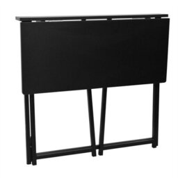 Harbour Housewares Wooden Folding Desk - Black - Pc Computer Workstation Contemporary Laptop Space Saving Foldable Wooden Desk - thumbnail 4