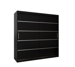 Arte Verona 01 Contemporary 2 Sliding Door Wardrobe 9 Shelves 2 Rails Black Matt (H)2000mm (W)2000mm (D)620mm - thumbnail 1