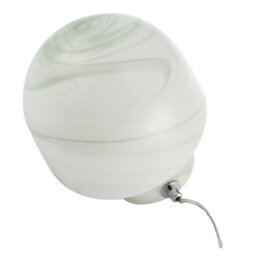Happy Homewares Modern Unique Green And White Marble Effect Glass Mushroom Table Lamp - thumbnail 4