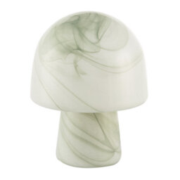 Happy Homewares Modern Unique Green And White Marble Effect Glass Mushroom Table Lamp - thumbnail 5