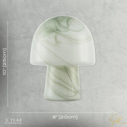 Happy Homewares Modern Unique Green And White Marble Effect Glass Mushroom Table Lamp - thumbnail 7