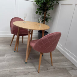 Life Interiors Lucia Dining Set With Round Table And Set Of 2 Lucia Velvet Dining Chairs - thumbnail 3