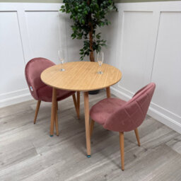 Life Interiors Lucia Dining Set With Round Table And Set Of 2 Lucia Velvet Dining Chairs - thumbnail 5