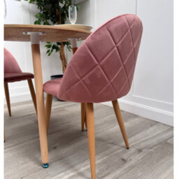 Life Interiors Lucia Dining Set With Round Table And Set Of 2 Lucia Velvet Dining Chairs - thumbnail 4