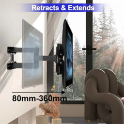 Tv Wall Bracket Mount Tilt Swivel Double Arms For 32 40 43 50 55 65 75 Inch - thumbnail 2