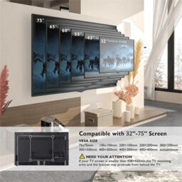 Tv Wall Bracket Mount Tilt Swivel Double Arms For 32 40 43 50 55 65 75 Inch - thumbnail 3